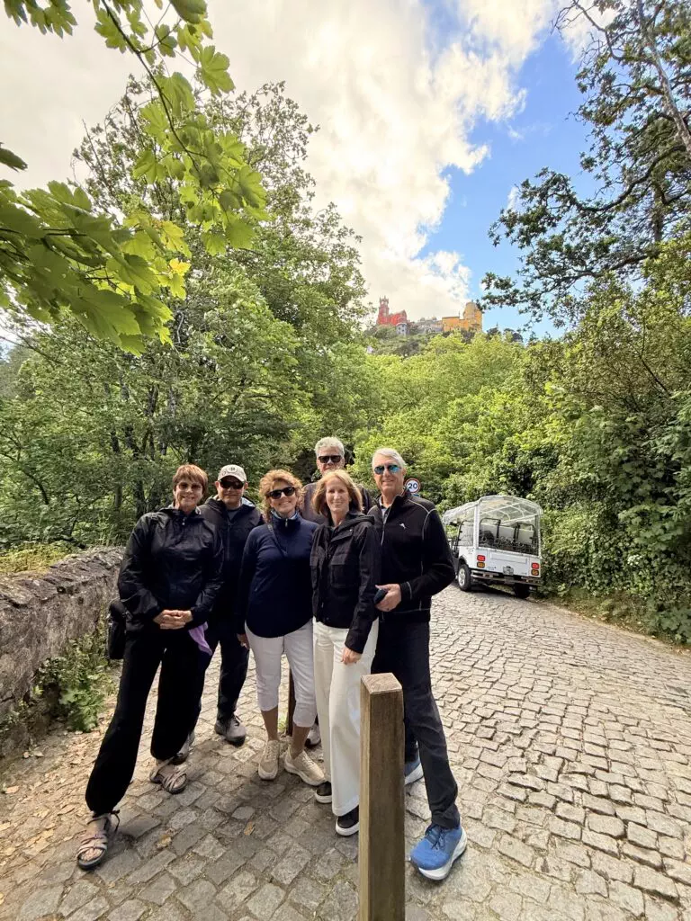 A cruise guest exploring Sintra in one of our tuk tuks — just 45 minutes after leaving Lisbon port.