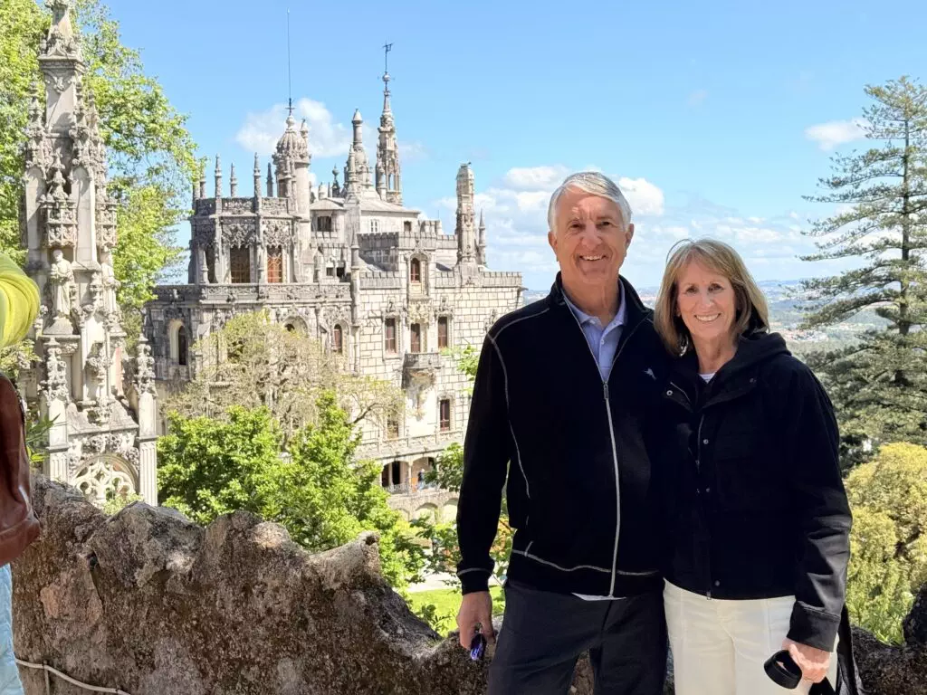 A cruise guest exploring Quinta da Regaleira in one of our tuk tuks — just 45 minutes after leaving Lisbon port.